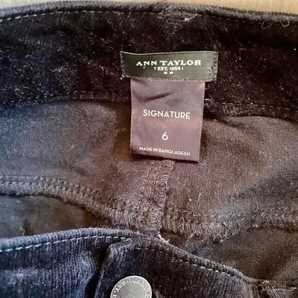 ANN TAYLOR SIGNATURE BLACK PINWALE CORDUROY JEANS SIZE 6 EUC - Picture 6 of 6